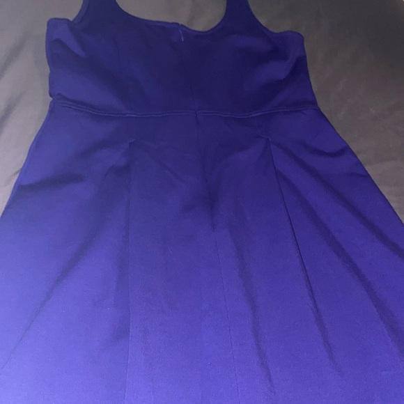 Loft Dark Purple Sleeveless Empire-Waist Pleated Mid-Length Dress sz 4 - Picture 9 of 16
